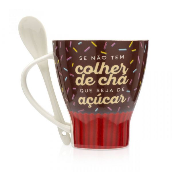 CANECA COM COLHER CHÁ OU AÇÚCAR