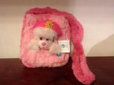 BOLSA PELÚCIA POODLE PINK COM ALÇA COMPRIDA