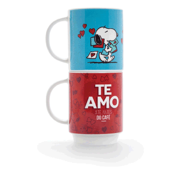 CANECAS EMPILHÁVEIS SNOOPY TE AMO