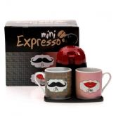 MINI EXPRESSO CAFETEIRA COM XÍCARAS SR E SRA