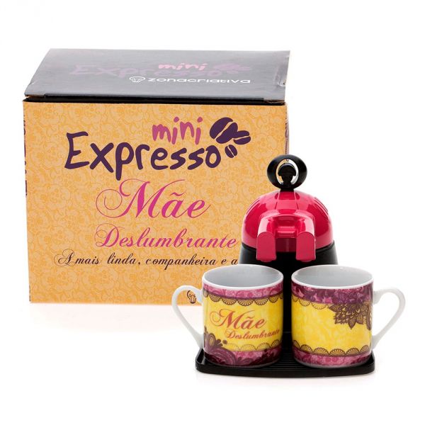 MINI EXPRESSO CAFETEIRA COM XÍCARAS MÃE DESLUMBRANTE