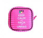 NECESSAIRE QUADRADA KEEP CALM E FAÇA AS UNHAS