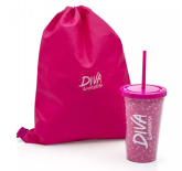 KIT COPO E MOCHILA SACOLA DIVA GLAM