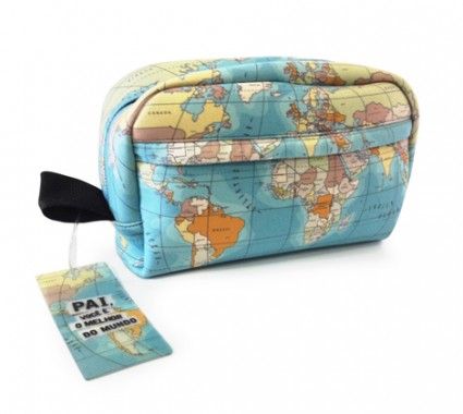 NECESSAIRE VIAGEM MAPA MUNDI