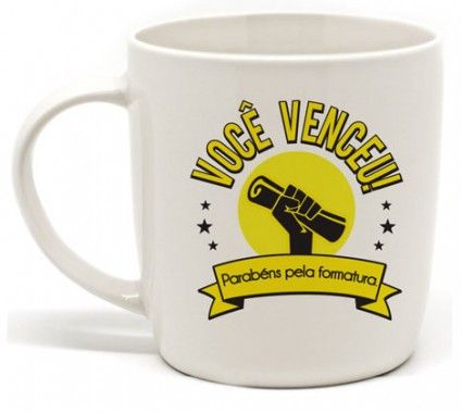 CANECA BRANCA 350ML VOCÊ VENCEU