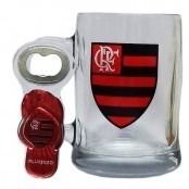 CANECA DE VIDRO COM ABRIDOR FLAMENGO