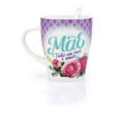 CANECA COM COLHER MÃE TUDO AMOR