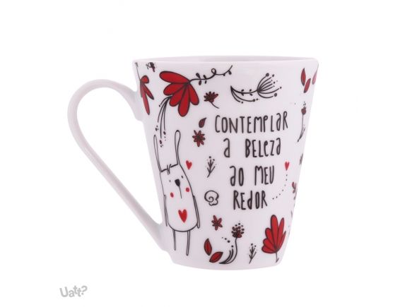 CANECA CÔNICA ROTINA E RABISCO VIDA LEVE FLORAL