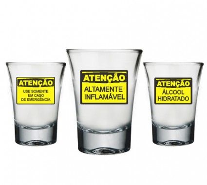 CONJUNTO 3 COPOS APERITIVO ATENÇÃO