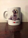 CANECA PORCELANA BRANCA I LOVE DOG