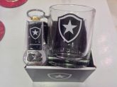 CANECA DE VIDRO COM CHAVEIRO BOTAFOGO