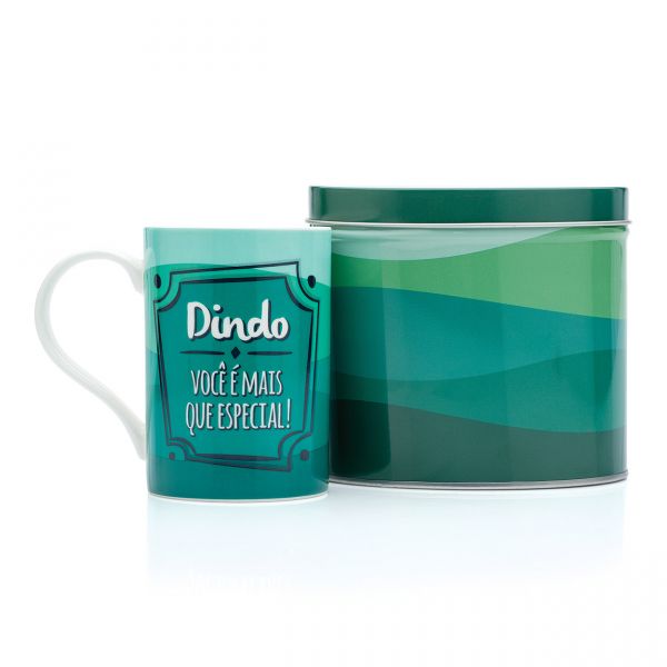 CANECA NA LATA MENSAGEM PARA DINDO