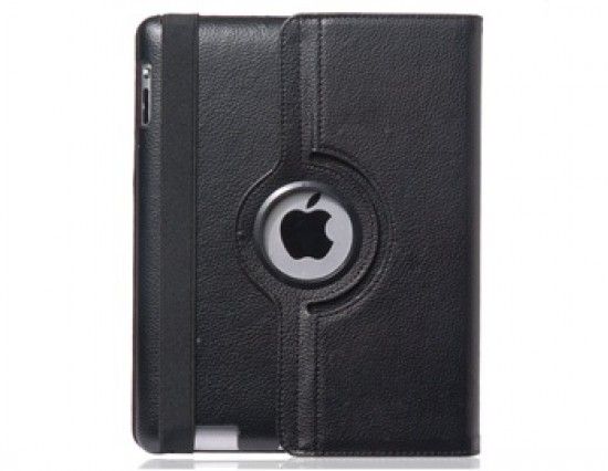 CAPA IPAD3/4 DE COURO FLIP 360º ROTAÇÃO E SUPORTE PRETO.