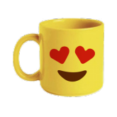 CANECA AMARELA EMOJI APAIXONADO