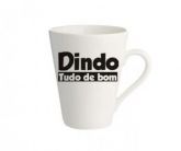 CANECA BRANCA PORCELANA DINDO TUDO DE BOM