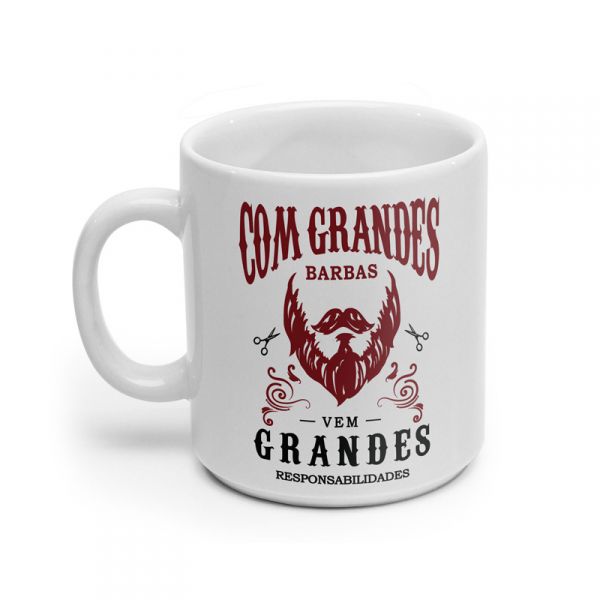 CANECA BRANCA GRANDES BARBAS