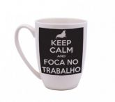 CANECA BRANCA 300ML FOCA NO TRABALHO