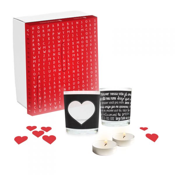 KIT PORTA VELAS FRASES AMOR