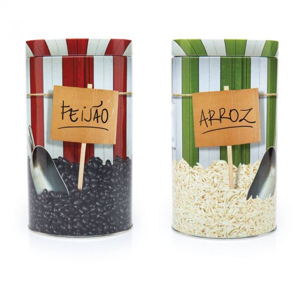 CONJUNTO DE LATAS ARROZ E FEIJAO