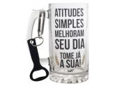 CANECO DE CHOPP TABERNA COM ABRIDOR E MOSQUETÃO ATITUDE SIMPLES