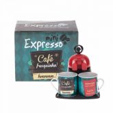 MINI EXPRESSO CAFETEIRA COM XÍCARAS CAFÉ FRESQUINHO