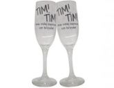 CONJUNTO 2 TAÇAS CHAMPAGNE TIM - TIM