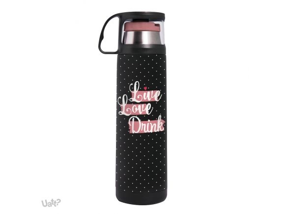 SQUEEZE TÉRMICA 500ML COM CANECA LIVE LOVE DRINK