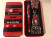 KIT CANETA / CHAVEIRO / BROCHE TIME FLAMENGO